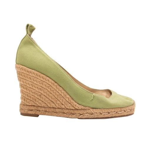 Pre-owned Christian Louboutin Cloth Espadrilles In Green
