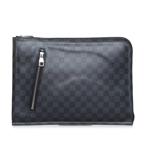 Pre-owned Louis Vuitton Cloth Clutch Bag In Black