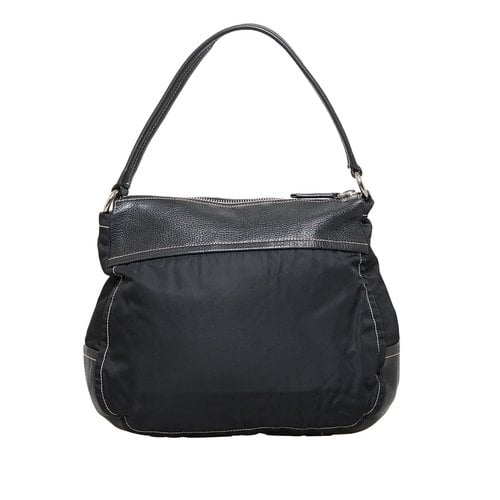 Pre-owned Prada Tessuto Leather Handbag In Black