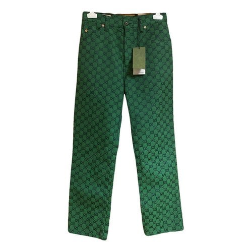 Pre-owned Gucci Straight Jeans In Green