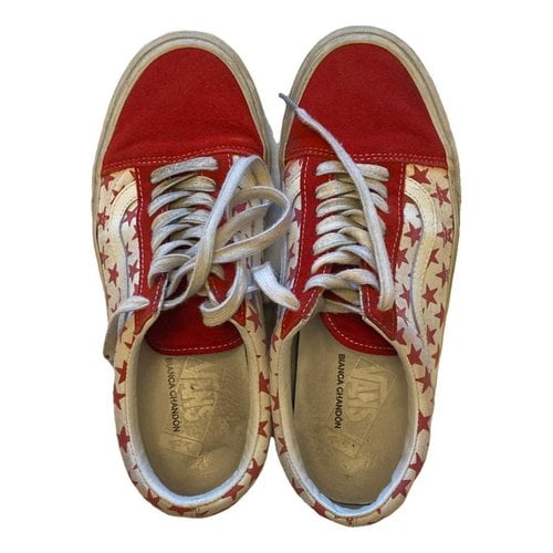 Pre-owned Bianca Chandon Cloth Lace Ups In Red