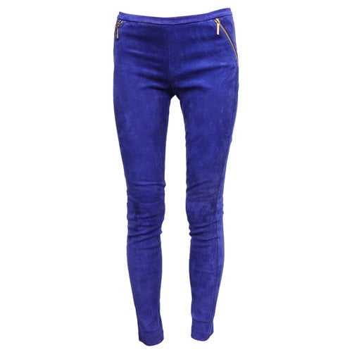 Pre-owned Emilio Pucci Leather Trousers In Purple