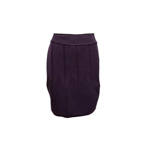 Pre-owned Alaïa Wool Skirt In Purple