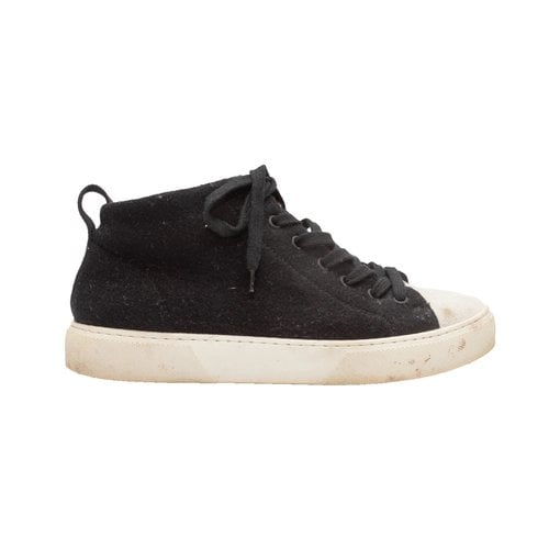 Pre-owned James Perse Cloth Trainers In Black