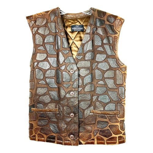 Pre-owned Valentino Leather Vest In Brown