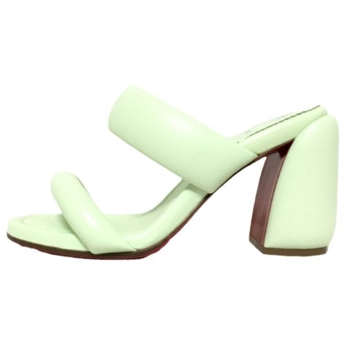 Pre-owned Christian Louboutin Leather Mules & Clogs In Green