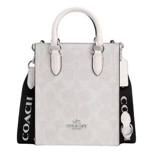 Pre-owned Coach Leather Tote In White
