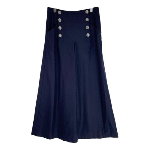 Pre-owned Chanel Wool Skirt In Blue