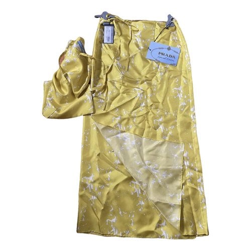 Pre-owned Prada Silk Skirt In Yellow
