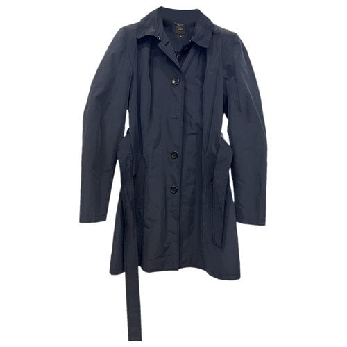 Pre-owned Seventy Trench Coat In Blue