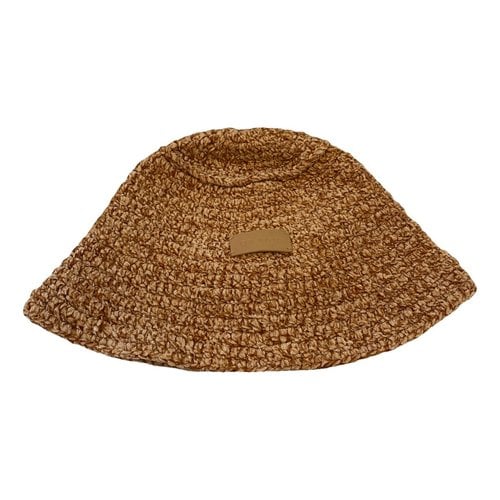 Pre-owned By Far Hat In Camel
