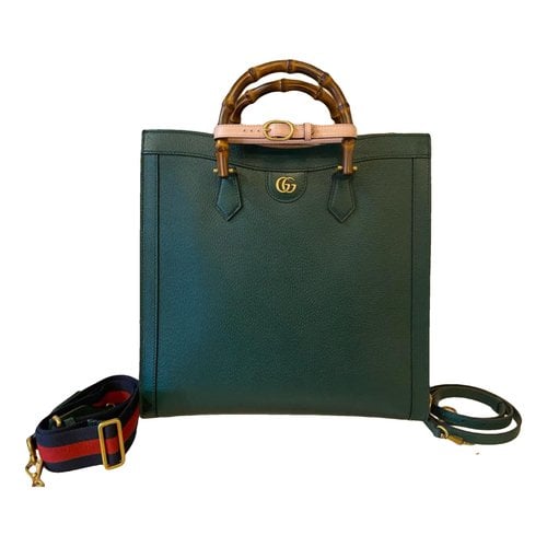 Pre-owned Gucci Leather Weekend Bag In Green
