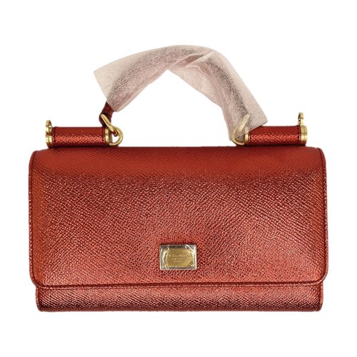 Pre-owned Dolce & Gabbana Leather Clutch Bag In Red