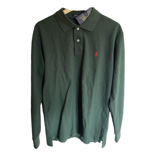 Pre-owned Polo Ralph Lauren Polo Classique Manches Longues Polo Shirt In Green