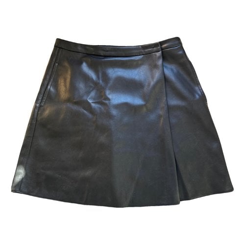 Pre-owned Max Mara Vegan Leather Mini Skirt In Black