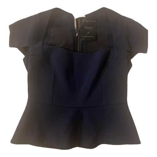 Pre-owned Roland Mouret Wool Corset In Navy