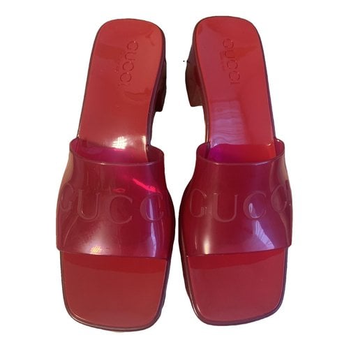 Pre-owned Gucci Sandals In Burgundy