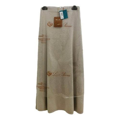 Pre-owned Loro Piana Cashmere Maxi Skirt In Beige