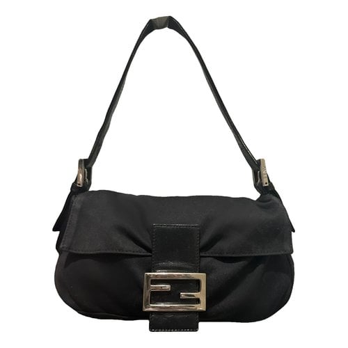 Pre-owned Fendi Baguette Cloth Handbag In Black