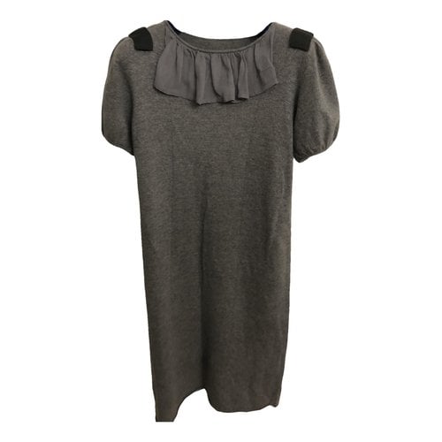 Pre-owned By Malene Birger Wool Mid-length Dress In Grey
