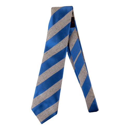 Pre-owned Isaia Silk Tie In Blue