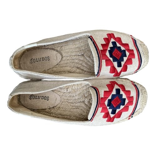 Pre-owned Soludos Cloth Espadrilles In Beige