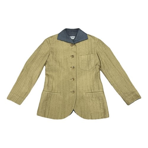 Pre-owned Issey Miyake Linen Suit Jacket In Beige