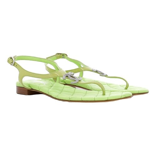 Pre-owned Chanel Leather Sandals In Green