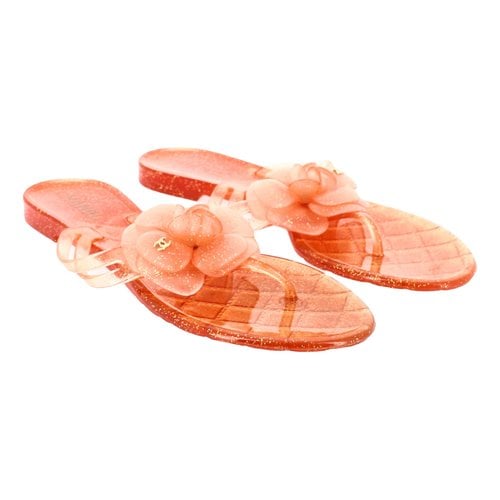 Pre-owned Chanel Sandals In Orange