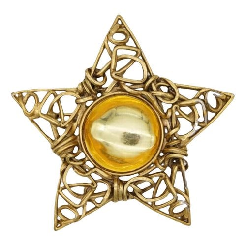 Pre-owned Saint Laurent Arty Pin & Brooche In Yellow