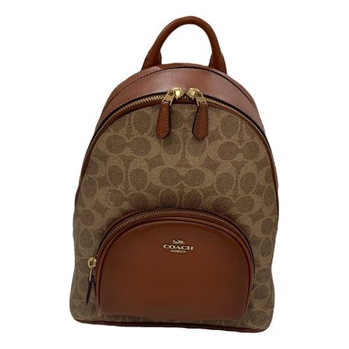 Pre-owned Coach Campus Leather Backpack In Brown