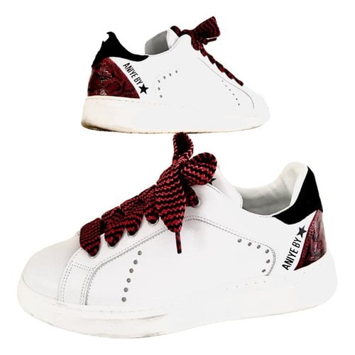 Pre-owned Aniye By Leather Trainers In White