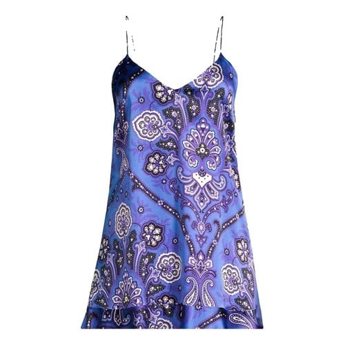 Pre-owned Caroline Constas Silk Mini Dress In Blue
