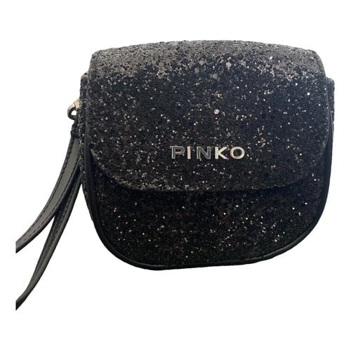 Pre-owned Pinko Glitter Clutch Bag In Black