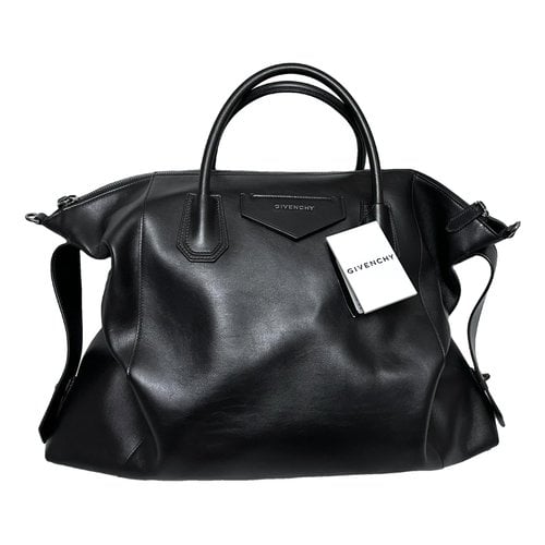 Pre-owned Givenchy Leather Travel Bag In Black