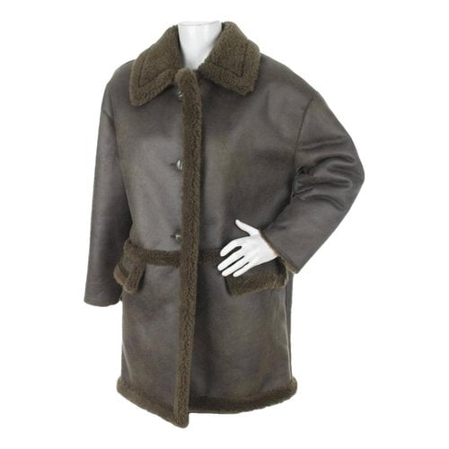 Pre-owned Jakke Faux Fur Coat In Khaki