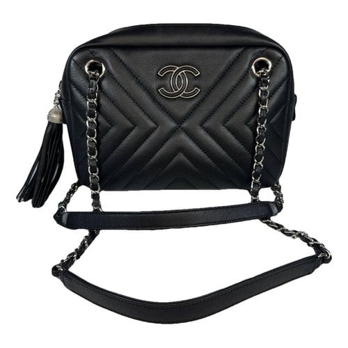 Pre-owned Chanel Camera Leather Crossbody Bag In Black