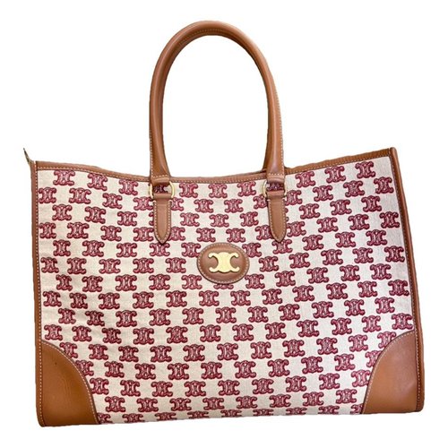 Pre-owned Celine Cabas Horizotal Leather Tote In Multicolour