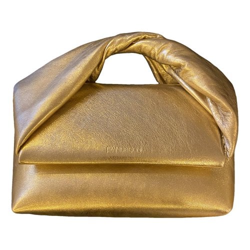 Pre-owned Jw Anderson Twister Leather Handbag In Gold