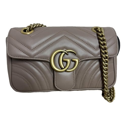 Pre-owned Gucci Gg Marmont Flap Leather Crossbody Bag In Other