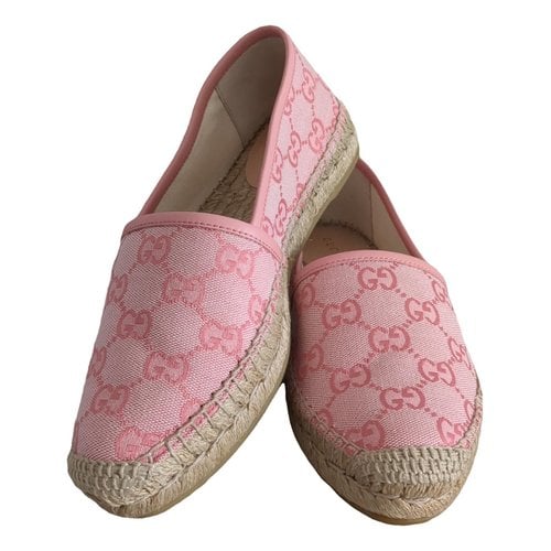 Pre-owned Gucci Cloth Espadrilles In Pink