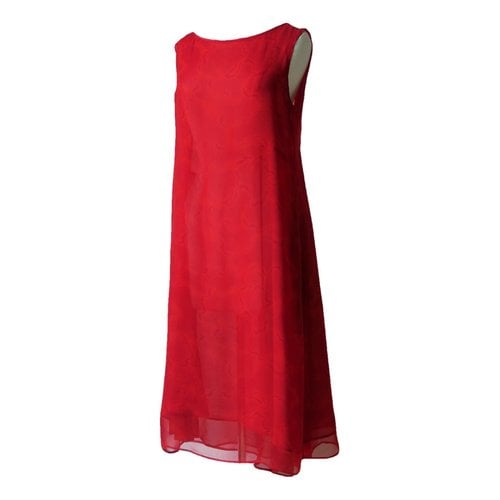 Pre-owned Yohji Yamamoto Silk Mid-length Dress In Red