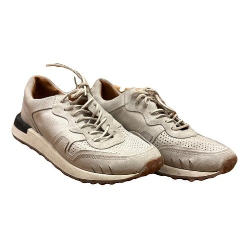 Pre-owned Buttero Leather Low Trainers In White