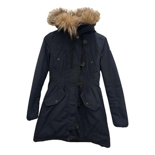 Pre-owned Moncler Parka In Navy