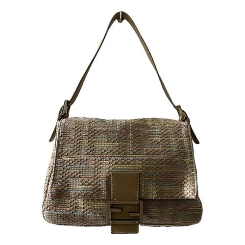 Pre-owned Fendi Mamma Baguette Leather Handbag In Multicolour