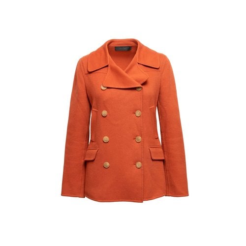 Pre-owned Calvin Klein Collection Cashmere Coat In Orange