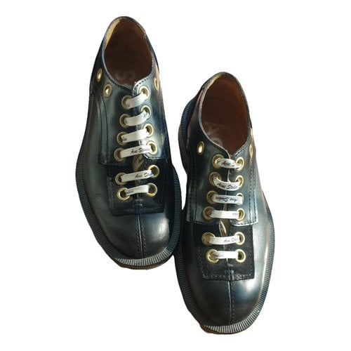 Pre-owned Acne Studios Leather Lace Ups In Black