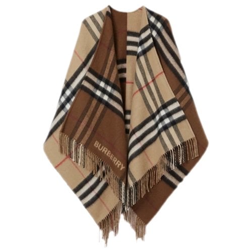 Pre-owned Burberry Wool Poncho In Brown
