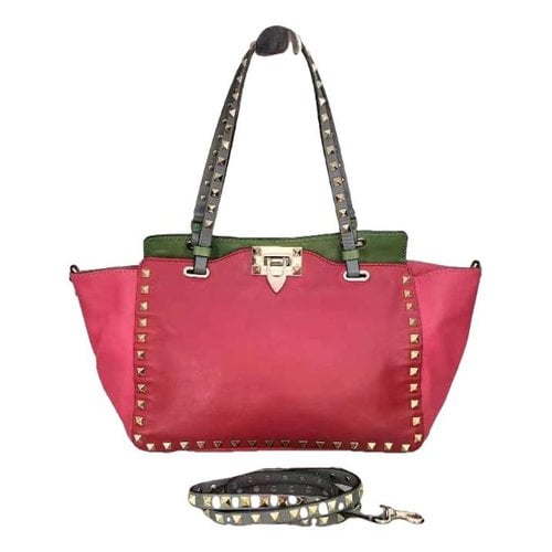Pre-owned Valentino Garavani Rockstud Leather Handbag In Multicolour