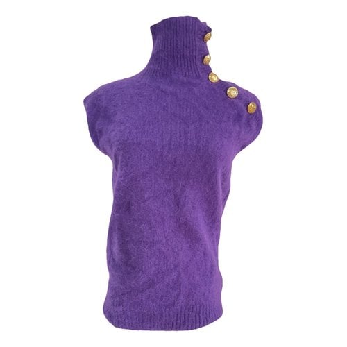 Pre-owned Balmain Wool Vest In Purple